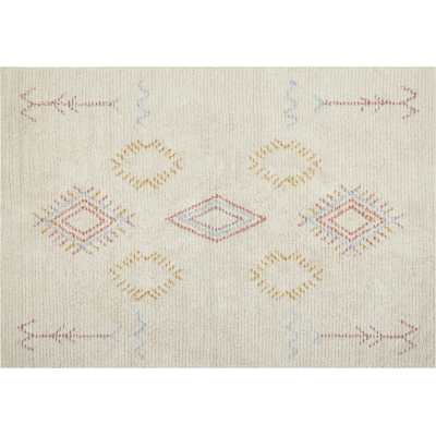 Beliani Cotton 140x200cm Geometric Pattern Hand Tufted Rug - Area Rug Beliani Cotton 140x200cm Geometric Pattern Hand Tufted Rug - Area Rug