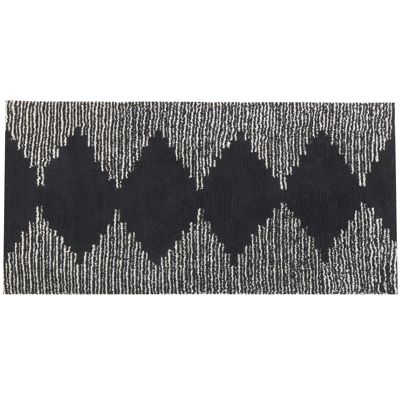 Beliani Cotton Area Rug - Black and White - 80x150cm - Scandinavian Style Beliani Cotton Area Rug - Black and White - 80x150cm - Scandinavian Style