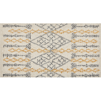 Beliani Cotton Beige Geometric Rug - 80x150 cm Beliani Cotton Beige Geometric Rug - 80x150 cm
