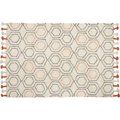 Beliani Cotton Area Rug - Geometric Pattern - 140x200 cm Beliani Cotton Area Rug - Geometric Pattern - 140x200 cm