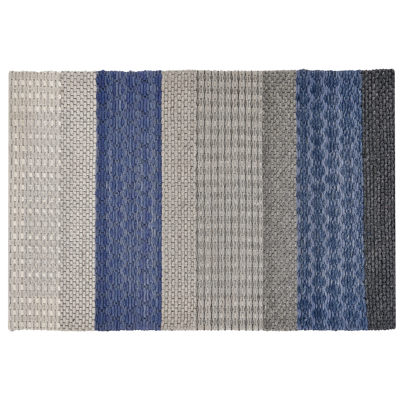 Beliani Wool Area Rug 140 x 200 cm - Modern Striped Rug Beliani Wool Area Rug 140 x 200 cm - Modern Striped Rug