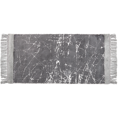 Beliani Grey Viscose Area Rug - Modern Glam Style Beliani Grey Viscose Area Rug - Modern Glam Style