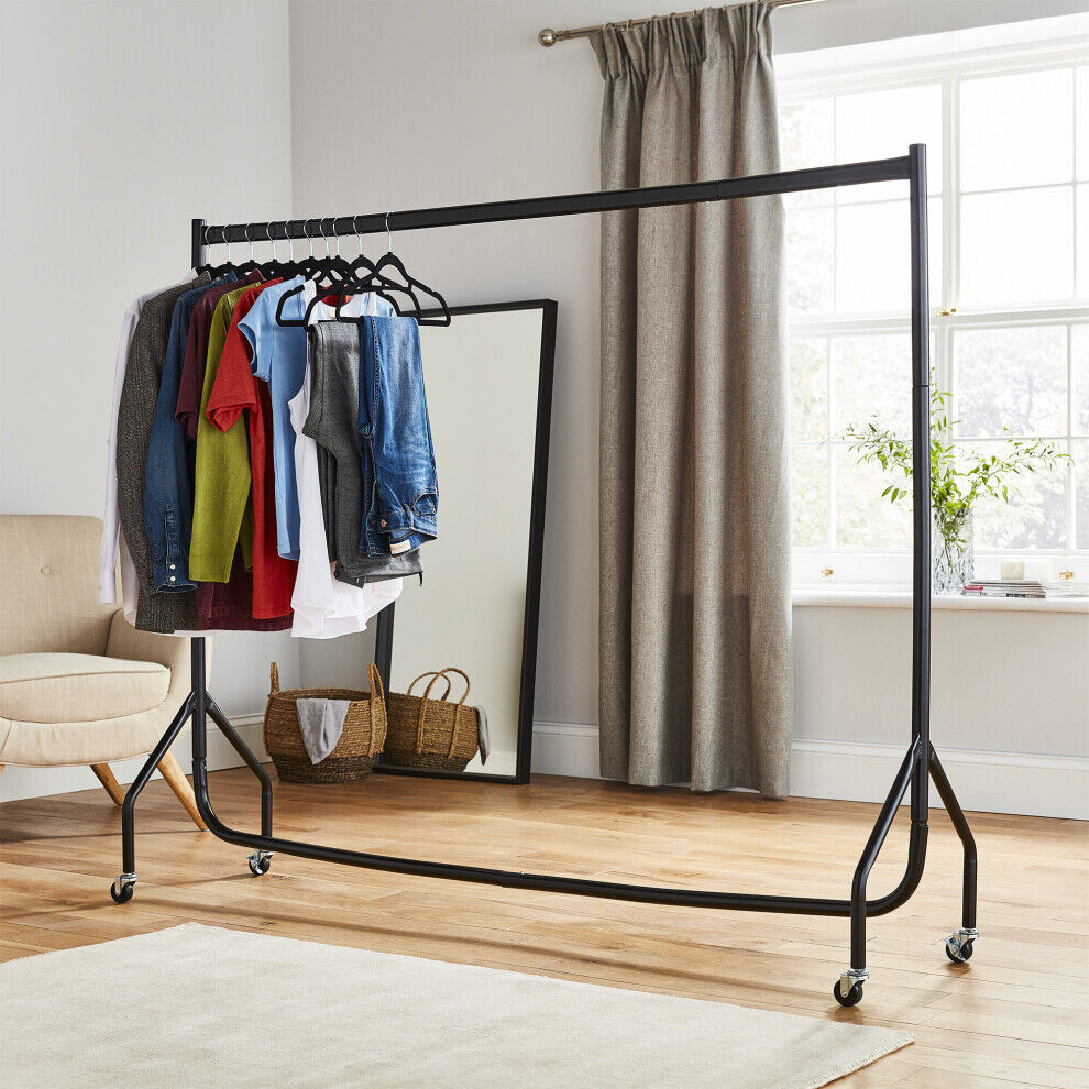 Direct Online Houseware 6ft Long x 5ft Tall Quality Heavy Duty Clothes Rail Black