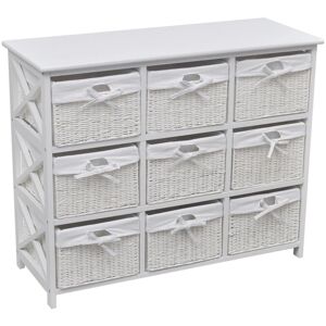 vidaXL Storage Cabinet Akron White Bedside Unit Table 9 Drawers Home Bedroom vidaXL Storage Cabinet Akron White Bedside Unit Table 9 Drawers Home Bedroom