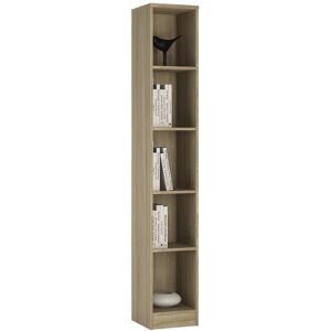 Essentials Tall Narrow Bookcase - Sonama Oak - Adjustable Shelves Essentials Tall Narrow Bookcase - Sonama Oak - Adjustable Shelves