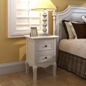 vidaXL 4x Nightstands with 2 Drawers MDF White Bedroom Bedside Table Cabinet vidaXL 4x Nightstands with 2 Drawers MDF White Bedroom Bedside Table Cabinet