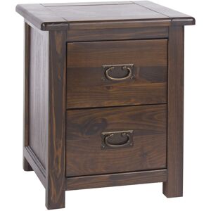 Home Source Dark Wood Bedside Cabinet Solid Pine 2 Drawer Side Table Nightstand Home Source Dark Wood Bedside Cabinet Solid Pine 2 Drawer Side Table Nightstand