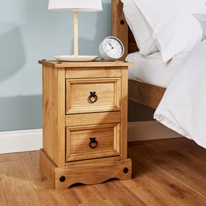 Home Source Corona Pine Bedside Cabinet 2 Drawer Bedroom Table Nightstand Waxed Home Source Corona Pine Bedside Cabinet 2 Drawer Bedroom Table Nightstand Waxed
