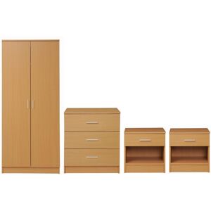 Timber Art Design UK 4 Piece Bedroom Furniture Set Wardrobe Chest Drawers 2 Bedside Table Beech Timber Art Design UK 4 Piece Bedroom Furniture Set Wardrobe Chest Drawers 2 Bedside Table Beech