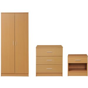 Timber Art Design UK 3 Piece Bedroom Furniture Set Wardrobe Chest Drawers Bedside Table Oak Effect Timber Art Design UK 3 Piece Bedroom Furniture Set Wardrobe Chest Drawers Bedside Table Oak Effect