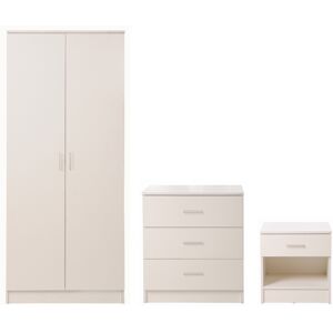 Timber Art Design UK 3 Piece Bedroom Furniture Set Wardrobe Chest Drawers Bedside Table White Timber Art Design UK 3 Piece Bedroom Furniture Set Wardrobe Chest Drawers Bedside Table White
