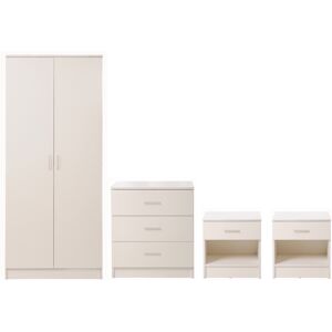 Timber Art Design UK 4 Piece Bedroom Furniture Set Wardrobe Chest Drawers 2 Bedside Table White Timber Art Design UK 4 Piece Bedroom Furniture Set Wardrobe Chest Drawers 2 Bedside Table White