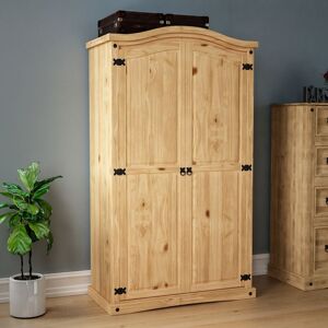 Home Discount Corona 2 Door Wardrobe Hanging Rail Shelf Rustic Home Discount Corona 2 Door Wardrobe Hanging Rail Shelf Rustic