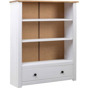 vidaXL Solid Pine Wood White Bookcase Panama Range Bookshelf Display Highboard vidaXL Solid Pine Wood White Bookcase Panama Range Bookshelf Display Highboard