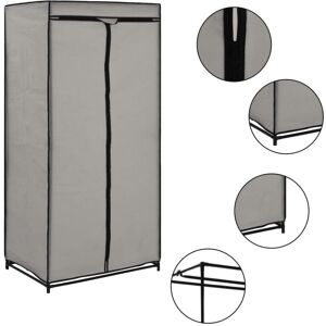 vidaXL Wardrobe Grey Closet Clothes Storage Organiser Cabinet Rack Shelves vidaXL Wardrobe Grey Closet Clothes Storage Organiser Cabinet Rack Shelves