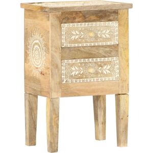 vidaXL Bedside Table Hand Painted 40×30×60 cm Solid Mango Wood Brown - Bedside Table vidaXL Bedside Table Hand Painted 40×30×60 cm Solid Mango Wood Brown - Bedside Table