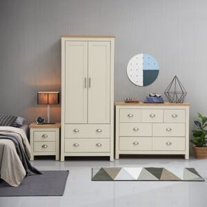 Timber Art Design UK 3 Piece Set (2 Door Wardrobe, 3+4 Chest, 2 Drawer Bedside) Cream Timber Art Design UK 3 Piece Set (2 Door Wardrobe, 3+4 Chest, 2 Drawer Bedside) Cream