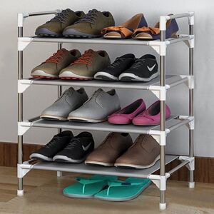 Unbranded 4 Tier Extendable Metal Shoe Rack Space Saving Storage Organiser Shelf Unbranded 4 Tier Extendable Metal Shoe Rack Space Saving Storage Organiser Shelf