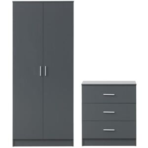 Timber Art Design UK Rio Costa Duo Bedroom Furniture Set Dark Grey Wardrobe + Drawer Chest Timber Art Design UK Rio Costa Duo Bedroom Furniture Set Dark Grey Wardrobe + Drawer Chest