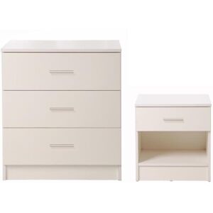 Timber Art Design UK Rio Costa Duo Bedroom Furniture Set White Chest & Bedside Timber Art Design UK Rio Costa Duo Bedroom Furniture Set White Chest & Bedside