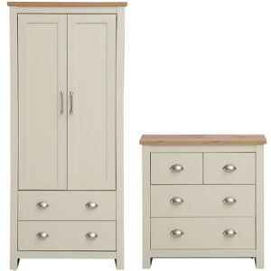 Timber Art Design UK Lisbon 2 Piece Bedroom Furniture Set Wardrobe 4 Drawer Chest Cream Timber Art Design UK Lisbon 2 Piece Bedroom Furniture Set Wardrobe 4 Drawer Chest Cream