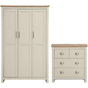 Timber Art Design UK Lisbon 2 Piece Bedroom Furniture Set 3 Door Wardrobe 2+2 Drawer Chest Cream Timber Art Design UK Lisbon 2 Piece Bedroom Furniture Set 3 Door Wardrobe 2+2 Drawer Chest Cream