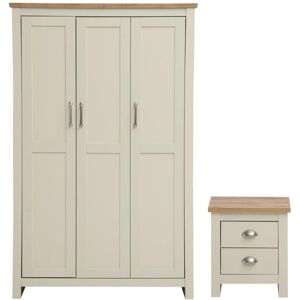 Timber Art Design UK Lisbon 2 Piece Bedroom Set 3 Doors Wardrobe 2 Drawer Bedside Table Cream Timber Art Design UK Lisbon 2 Piece Bedroom Set 3 Doors Wardrobe 2 Drawer Bedside Table Cream