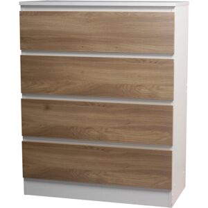 Skagen - White/Oak 4-Drawer - No Handles - Wooden - Chest Skagen - White/Oak 4-Drawer - No Handles - Wooden - Chest