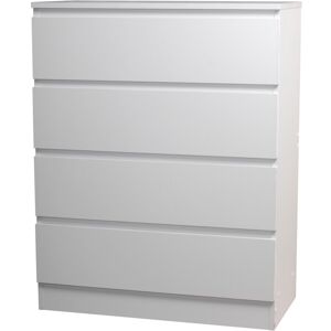 Skagen - 4-Drawer Wooden Bedroom Chest - White - No Handles - Chest of Drawers Skagen - 4-Drawer Wooden Bedroom Chest - White - No Handles - Chest of Drawers