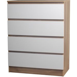 Skagen - 4-Drawer Wooden Chest - Brown/White - No Handles - Chest of drawers Skagen - 4-Drawer Wooden Chest - Brown/White - No Handles - Chest of drawers