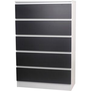 Skagen - 5-Drawer Chest - White/Black - No Handles - Chest Skagen - 5-Drawer Chest - White/Black - No Handles - Chest