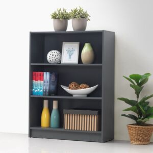 Timber Art Design UK 3 Tier Bookcase Wide Display Shelving Storage Unit Wood Furniture Dark Grey Timber Art Design UK 3 Tier Bookcase Wide Display Shelving Storage Unit Wood Furniture Dark Grey