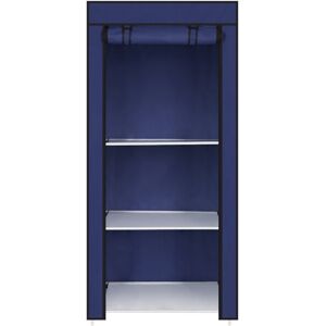 Unbranded (Blue) Single Canvas Clothe Storage Wardrobe Cupboard Unbranded (Blue) Single Canvas Clothe Storage Wardrobe Cupboard