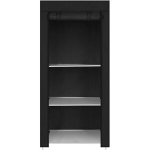 Unbranded (Black) Single Canvas Clothe Storage Wardrobe Cupboard Unbranded (Black) Single Canvas Clothe Storage Wardrobe Cupboard