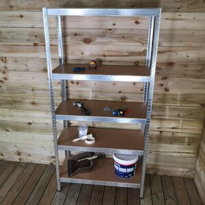 Samuel Alexander 90cm Wide & 180cm High Heavy Duty 5 Tier Boltless Metal Garage / Warehouse Shelv Samuel Alexander 90cm Wide & 180cm High Heavy Duty 5 Tier Boltless Metal Garage / Warehouse Shelv