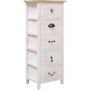 vidaXL Side Cabinet 35x25x87cm Paulownia Wood Storage Organiser Stand Table vidaXL Side Cabinet 35x25x87cm Paulownia Wood Storage Organiser Stand Table