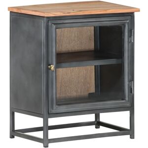 vidaXL Solid Acacia Wood Bedside Cabinet Grey Sideboard Storage Nightstand vidaXL Solid Acacia Wood Bedside Cabinet Grey Sideboard Storage Nightstand