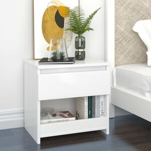 vidaXL Bedside Cabinet High Gloss White Engineered Wood Nightstand Cabinet vidaXL Bedside Cabinet High Gloss White Engineered Wood Nightstand Cabinet