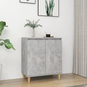vidaXL Sideboard with Solid Wood Legs Concrete Grey Engineered Wood Cabinet vidaXL Sideboard with Solid Wood Legs Concrete Grey Engineered Wood Cabinet