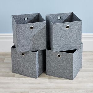 Home Source Folding Grey Felt Square Storage Utility Box Fabric Cube 4pc Basket Set Bog Home Source Folding Grey Felt Square Storage Utility Box Fabric Cube 4pc Basket Set Bog