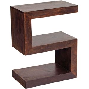 Home Source Contemporary Modern S Shaped Display Multi Purpose Unit Dark Walnut Solid Wood Home Source Contemporary Modern S Shaped Display Multi Purpose Unit Dark Walnut Solid Wood