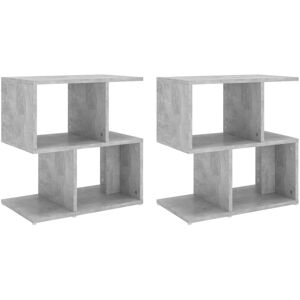 vidaXL 2x Bedside Cabinets Concrete Grey Engineered Wood Nightstands (806373) vidaXL 2x Bedside Cabinets Concrete Grey Engineered Wood Nightstands (806373)
