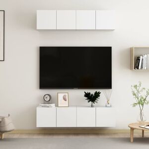 vidaXL 4x TV Cabinets White - Wall-Mounted Modern TV Stand Set vidaXL 4x TV Cabinets White - Wall-Mounted Modern TV Stand Set