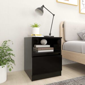 vidaXL Bed Cabinet Black Engineered Wood Bedside Storage Cabinet Nightstand vidaXL Bed Cabinet Black Engineered Wood Bedside Storage Cabinet Nightstand