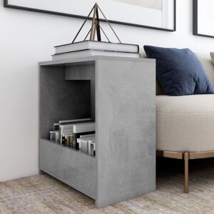 vidaXL Side Table Concrete Grey Engineered Wood Magazine Rack Storage Table vidaXL Side Table Concrete Grey Engineered Wood Magazine Rack Storage Table