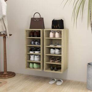 vidaXL Sonoma Oak Shoe Cabinet - Durable, 5 Compartments vidaXL Sonoma Oak Shoe Cabinet - Durable, 5 Compartments