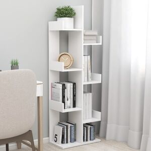 vidaXL Book Cabinet White Engineered Wood Organiser Storage Rack Bookshelf vidaXL Book Cabinet White Engineered Wood Organiser Storage Rack Bookshelf