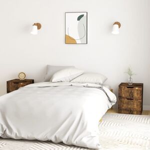 vidaXL 2x Bedside Cabinets Smoked Oak Engineered Wood Nightstand Cabinet Table vidaXL 2x Bedside Cabinets Smoked Oak Engineered Wood Nightstand Cabinet Table