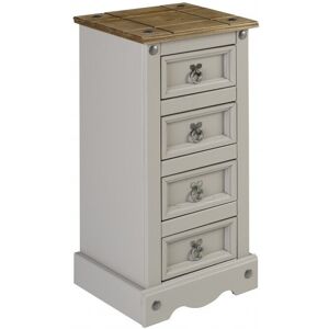 Mercers Furniture Corona Grey Wax 4 Drawer Narrow Bedside Solid Pine Bedroom Furniture Mercers Furniture Corona Grey Wax 4 Drawer Narrow Bedside Solid Pine Bedroom Furniture