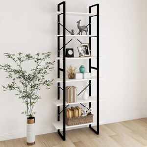 vidaXL Solid Pine Wood High Cabinet White Standing Shelf Storage Book Rack vidaXL Solid Pine Wood High Cabinet White Standing Shelf Storage Book Rack